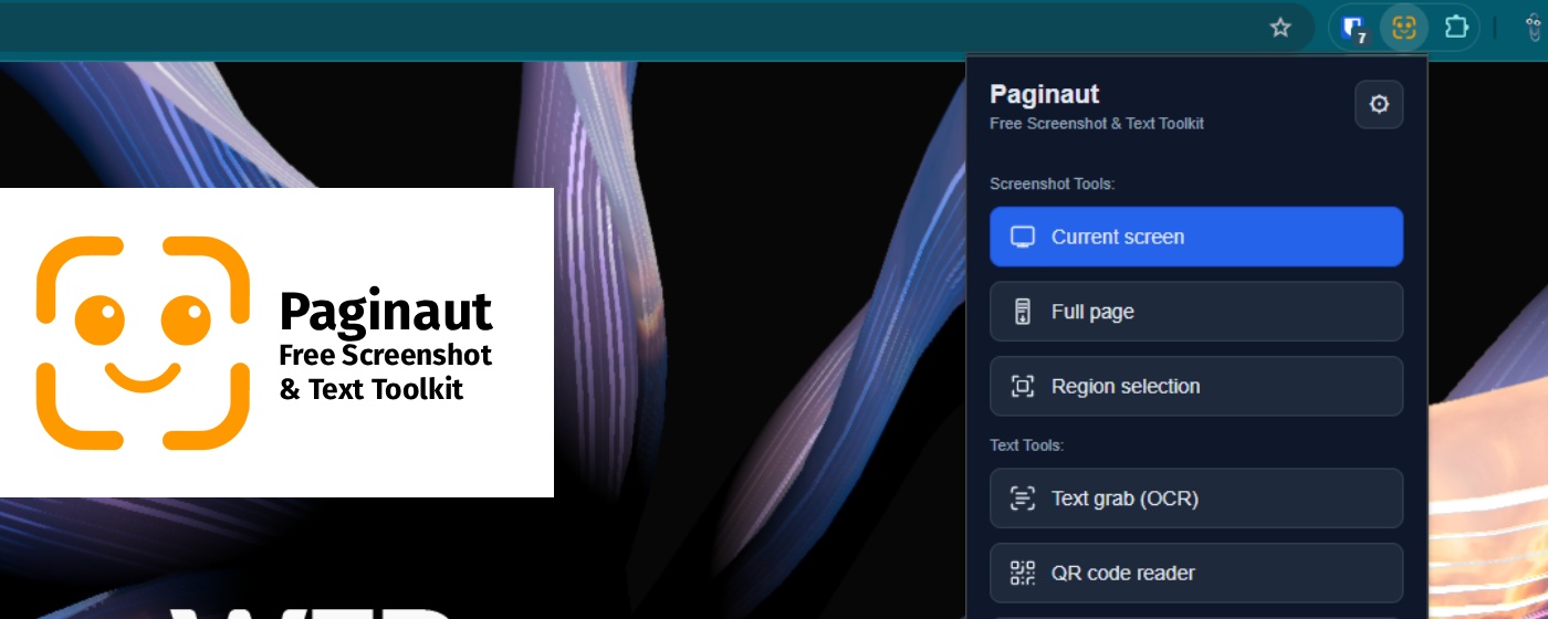 Paginaut free Chrome extension: screenshot, screen record, and text toolkit